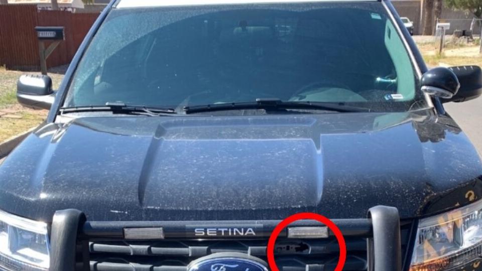 Tucson police car hit by gunfire during chase